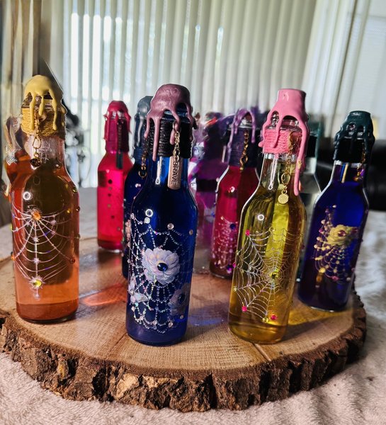 Flowers & Spiderwebs Potion Bottle Series